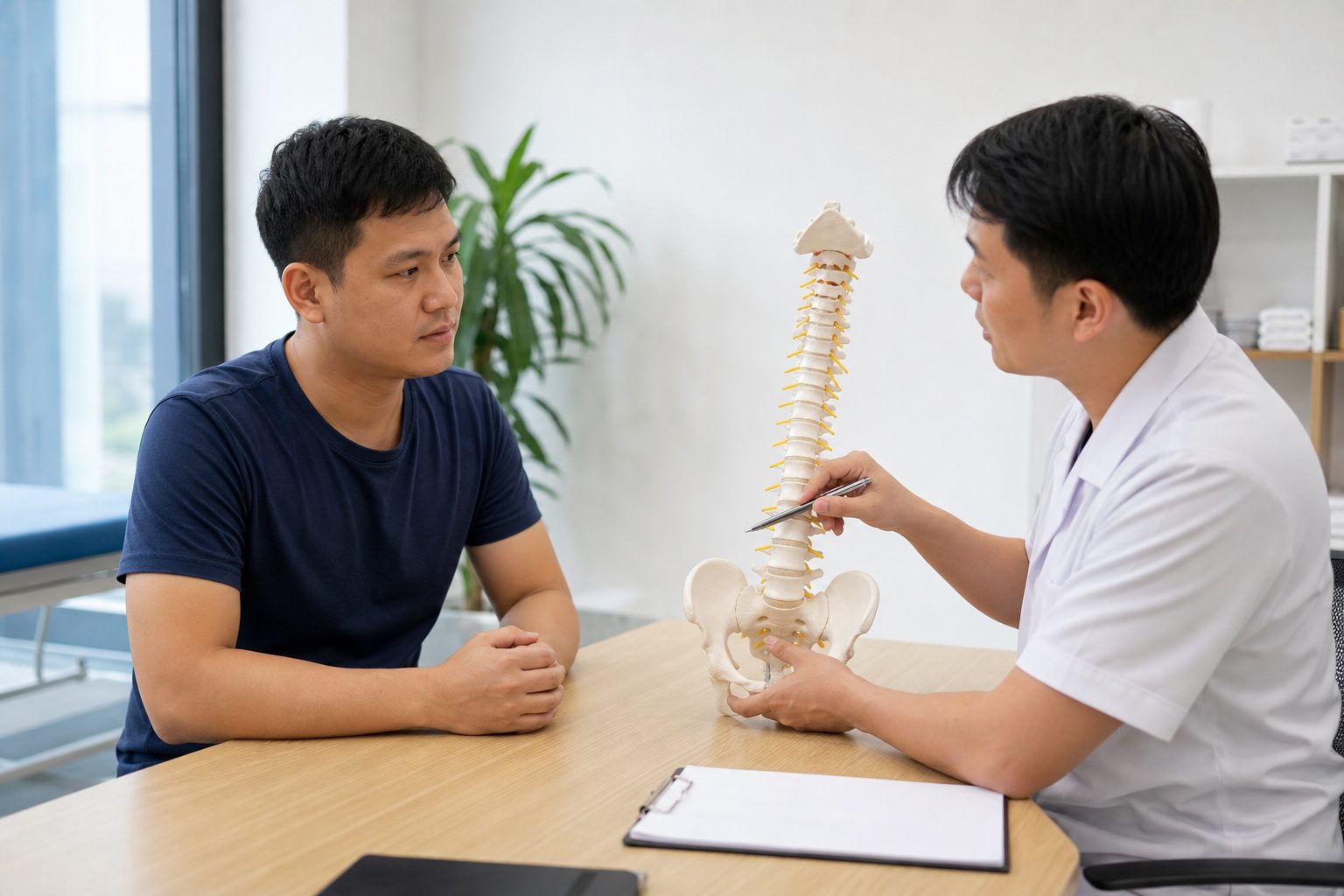 Trao đổi triệu chứng trước khi cân nhắc nắn chỉnh cột sống