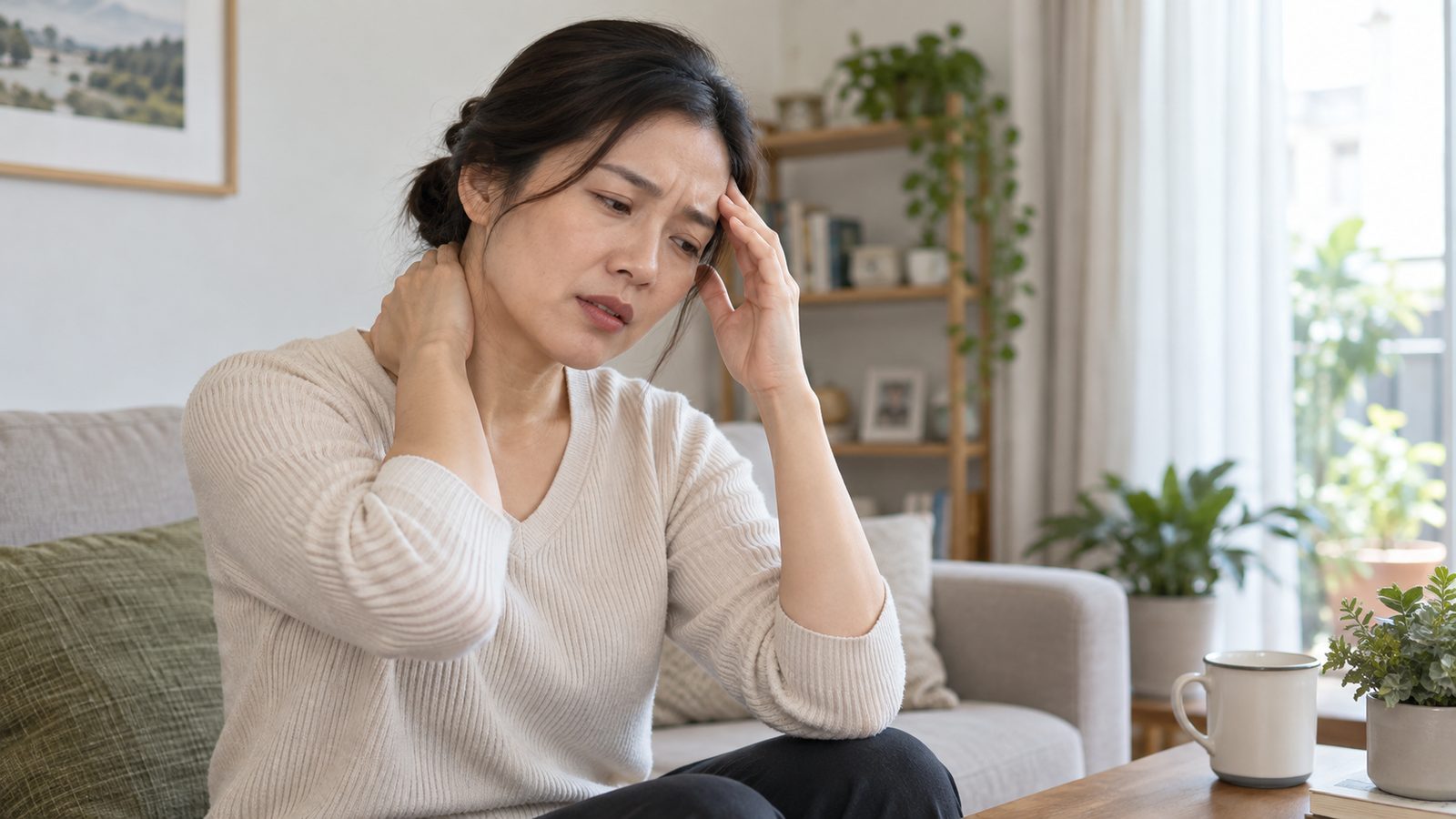 Người trưởng thành đau vùng cổ kèm đau đầu tại nhà
