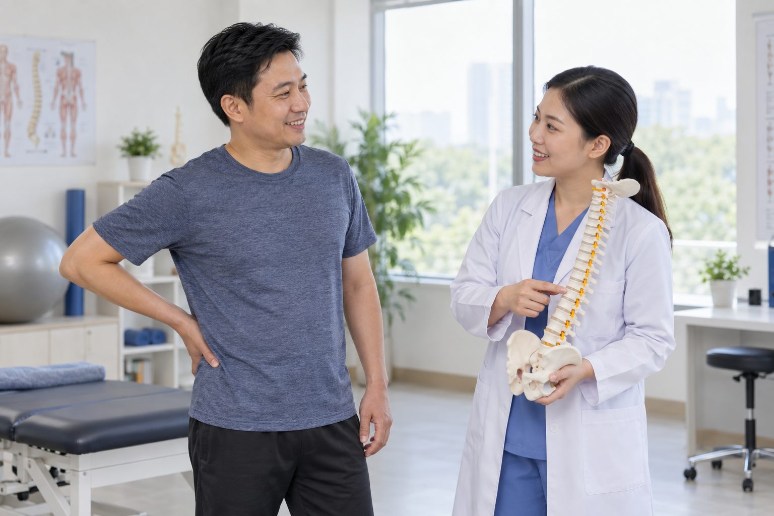Người bệnh trao đổi về quá trình hồi phục thoát vị đĩa đệm